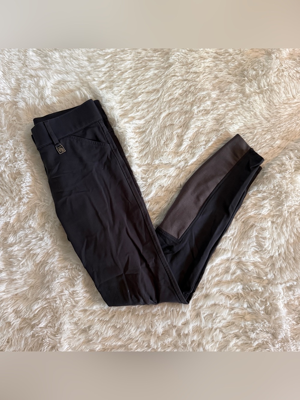 Women’s Size 24L Grey Romfh Knee Patch Horseback Riding Breeches